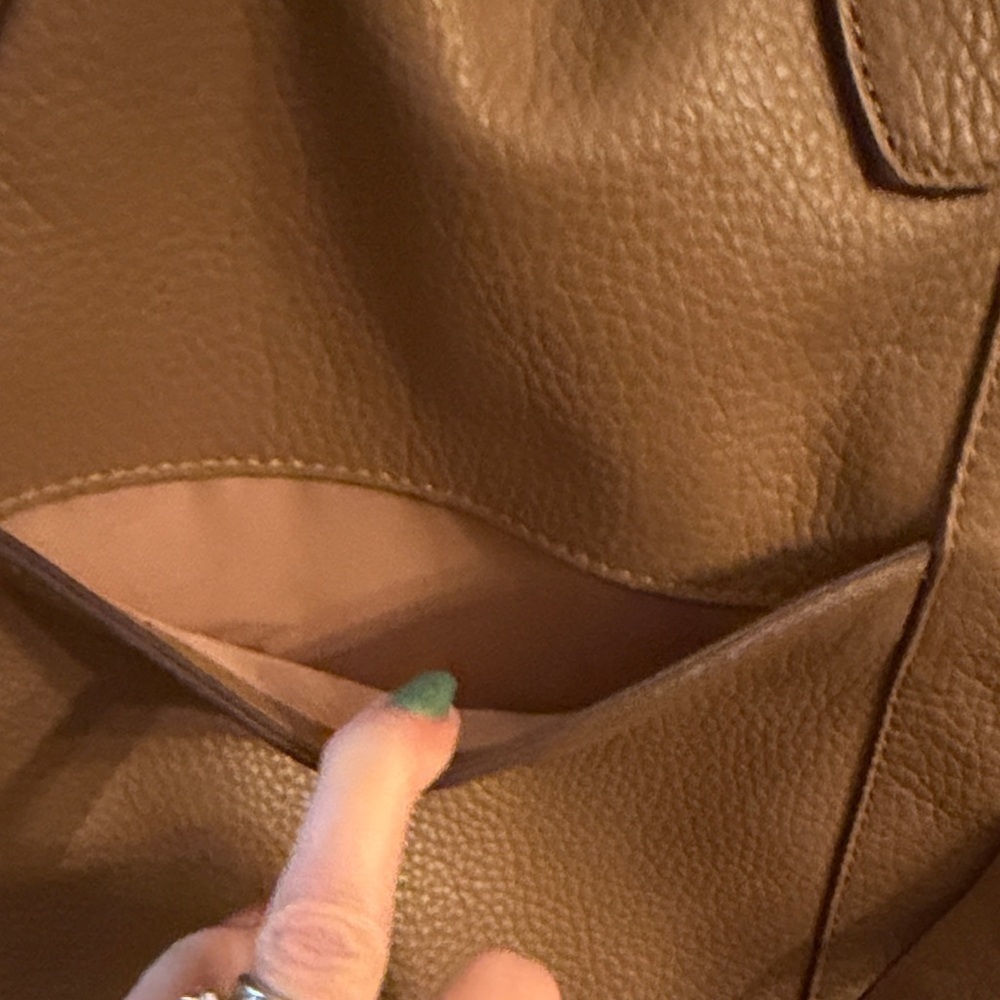 Antonio Melani Pebble Taupe Leather Tote Bag - Picture 7 of 10